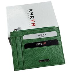 Гаманець картхолдер шкіряний Karya 0022-104 зелений