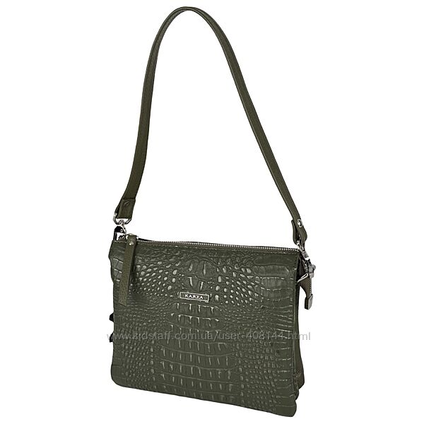 Сумка жіноча шкіряна Karya 3012-634 хакі