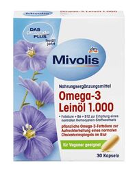 Капсули Mivolis Omega 3 з лляною олією 30 шт. , Німеччина