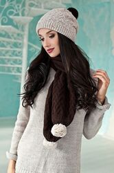 Зимний женский комплект Стефани шапка и шарф