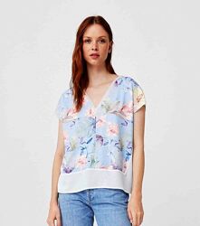 Жіноча футболка, блузка з квіточками m-xl mango оригінал