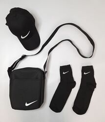 мужской набор Nike 3 в 1, кепка, барсетка, носки