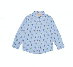 Блакитна фірмова сорочка f&f на хлопчика 5-6 років
