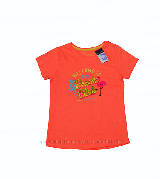 Помаранчева яскрава футболка Primark на дівчинку 7-8 років