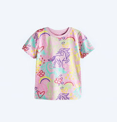 Фіолетова бузкова футболка з единорогом next на дівчинку 6 років