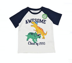 Біло-синя футболка з динозаврами c&a на хлопчика 4 років