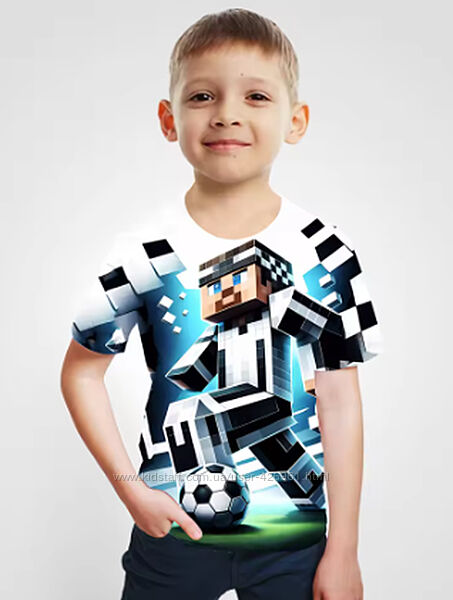 Біла футболка Minecraft на хлопчика 8 років