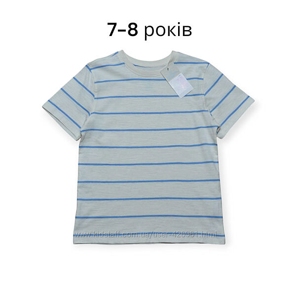 Світла смугаста футболка primark на хлопчика 7-8 років