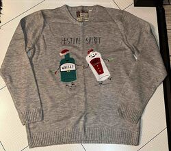 Чоловічий светр з новорічною тематикою, розмір XXL