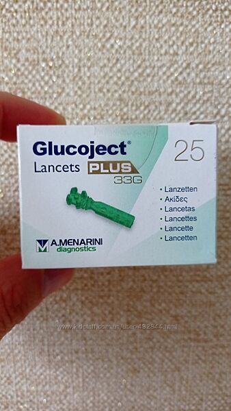 Ланцеты Glucoject PLUS 33G стерильные одноразовые для проколов пальца 25 шт