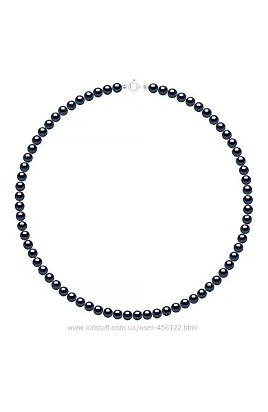 Ожерелье из черного натурального жемчуга SAINT GERMAIN-белое золото-Франция