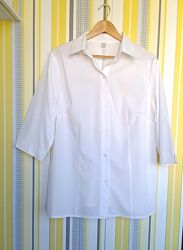 Сорочка р.22 євро р.48 блуза біла офіс батал жіноча