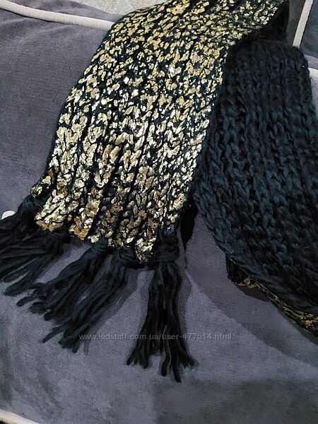 Очень красивый шарф черныйзолото
