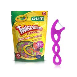 Детская зубная нить crayola gum флоссы крайола twistables flossers 