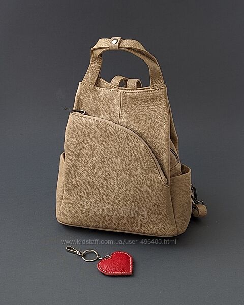Італійський шкіряний рюкзак, цікавий дизайн, середній розмір