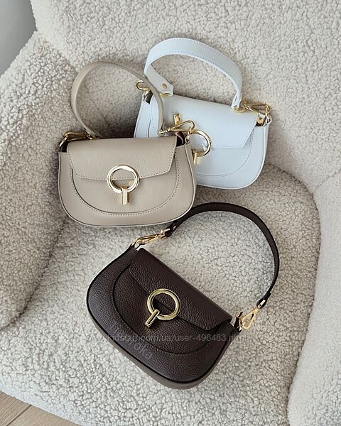 Шкіряна сумка кросбоді з красивою фурнітурою. Італія