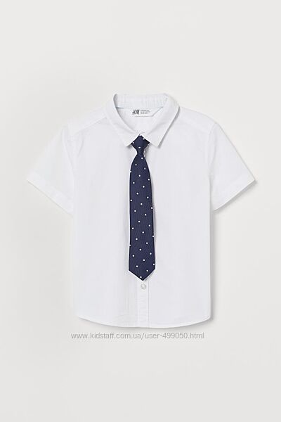комплект Сорочка з краваткою H&M Англія 110 4 5 р галстук рубашка набор