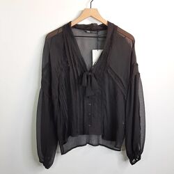 Новая нежная блуза от Zara, M черная