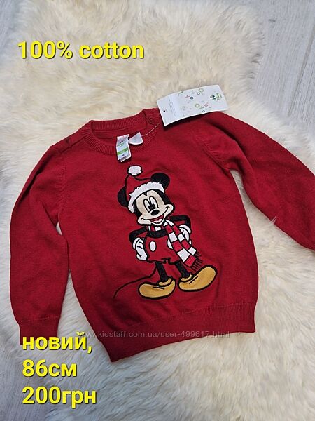 Новий светр/реглан 86см Disney
