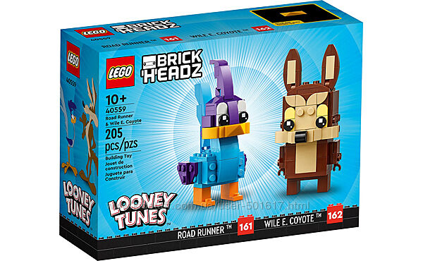 Конструктор Лего LEGO Brick Headz Дорожній Бігун і Вайлі Е. Койот 40559