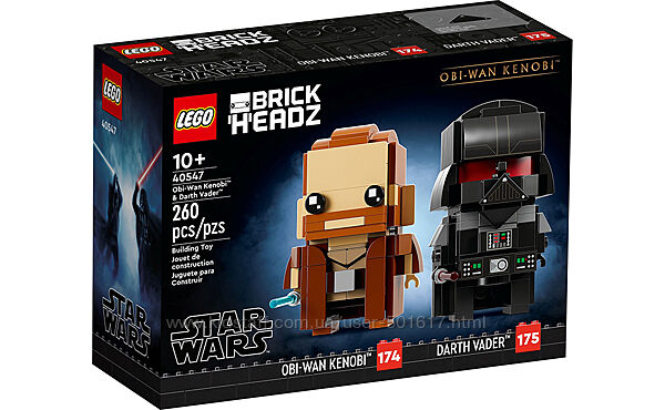 Конструктор Лего LEGO Brick Headz Оби-Ван Кеноби и Дарт Вейдер 40547
