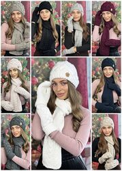 Комплект Дюран 4601-16 шапка, шарф, рукавицы
