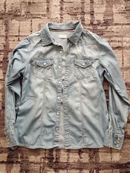 Джинсовая рубашка некст 10 лет