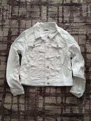 Джинсовая белая куртка s-m