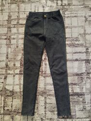 Зимние джинсы джеггинсы на флисе 152 р