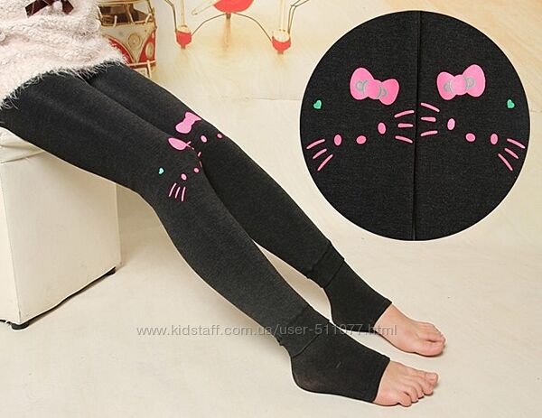 Детские лосины на меху с Hello Kitty разные цвета, р. 85-120см