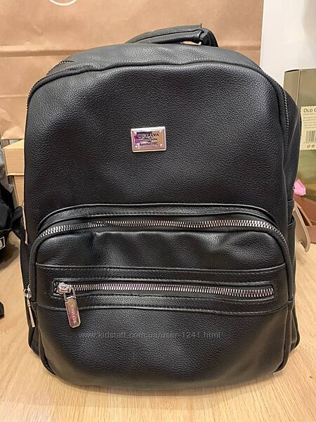 Великий рюкзак із еко-шкіри, чорний колір