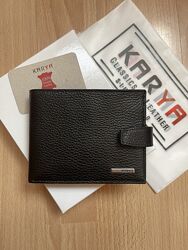 Мужской  удобный  чёрный кошелёк/ портмоне KARYA  из  натуральной кожи 