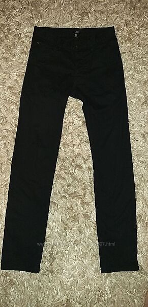 Джинсы коттон брюки  H&M black W29 170-176см