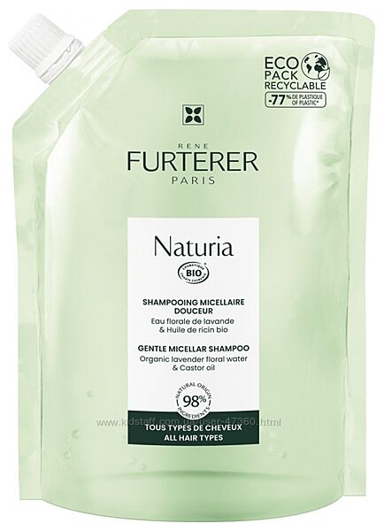 Rene Furterer Naturia Organic Gentle Micellar Shampoo 400ml  Франция