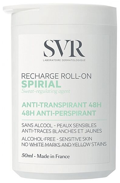 Шариковый дезодорант-антиперспирант SVR Spirial 48H не оставляет следов