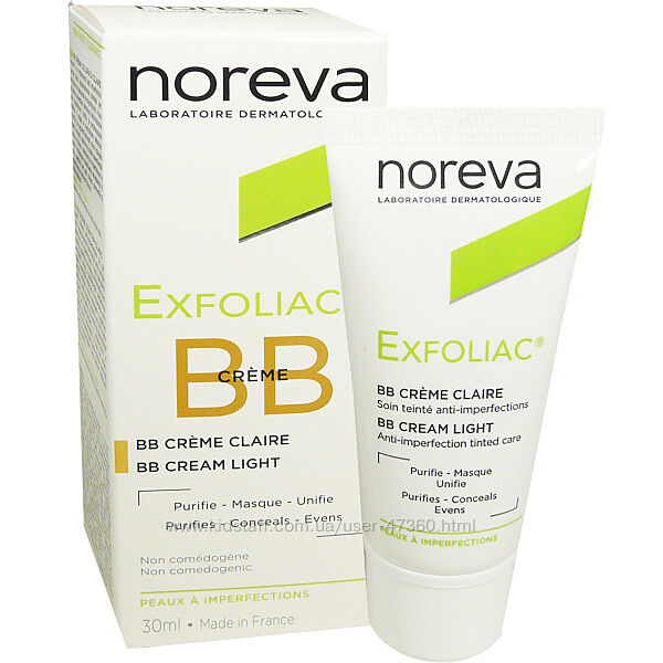 Noreva Exfoliac BB Cream 30ml тон Light Tinted  