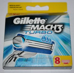 Новинка GILLETTE Mach3  Turbo упаковка 8 штук абсолютно новые картриджи