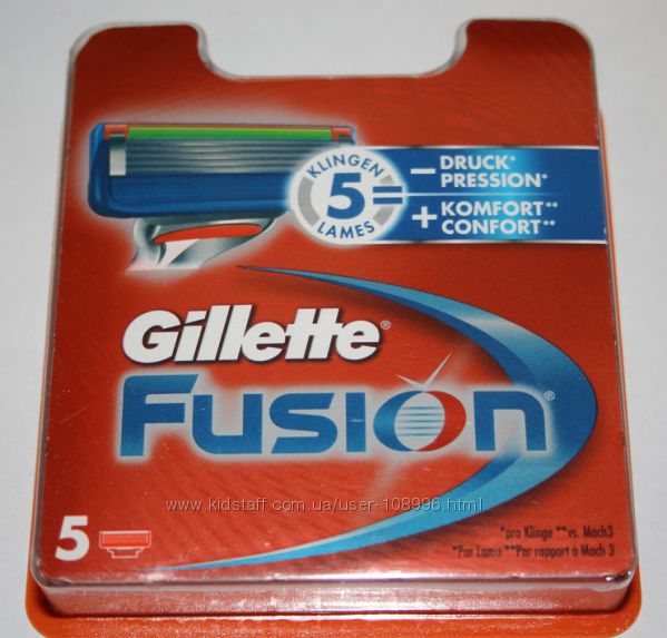 Сменные картриджи Gillette fusion упаковка 5 штук оригинал Германия