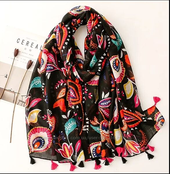 Палантин весняний бавовна/віскоза