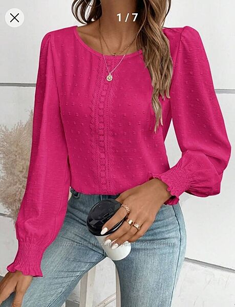 Мереживна блуза, рожева фуксія, нова