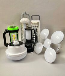 Светодиодные аккумуляторные лампы, фонари солнечные панели