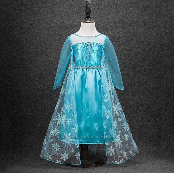 Новое необыкновенной красоты карнавальное платье с шлейфом Эльзы.