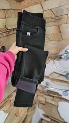 Улюблені стрейч джинси на резинці Нова модель з сірим і чорним хутром 