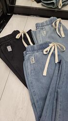 Прямі джинси палацо в трьох кольорах полегшений джинс