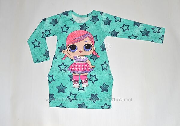 Сукня туніка для дівчинки lol, лялька лол, 100 бавовна. розпродаж термінов