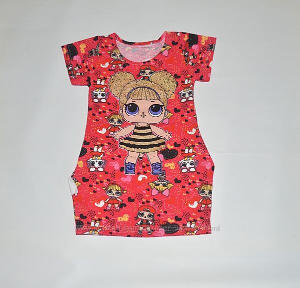 Сукня туніка для дівчинки, бавовна 100, Лол. Розпродаж терміново