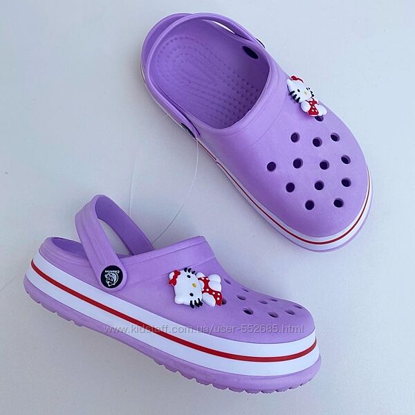 Дитячі крокси сабо для дівчинки фіолетові 30 31 32 33 34 35 розмір взуття