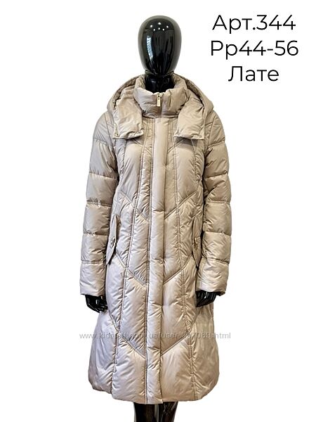 Зимний теплый женский качественный пуховик пальто на филтексе 344 р. 44-56