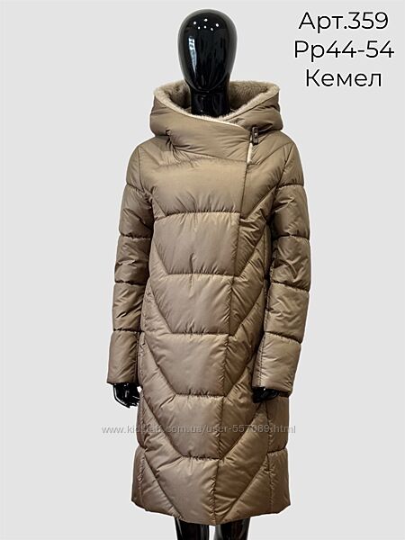Зимнее женское пальто, пуховик 359 Mangelo Размеры - 44- 54 Новинка 