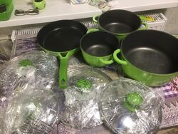 Sacher Evolution набор посуды зеленый, 8 предметов.